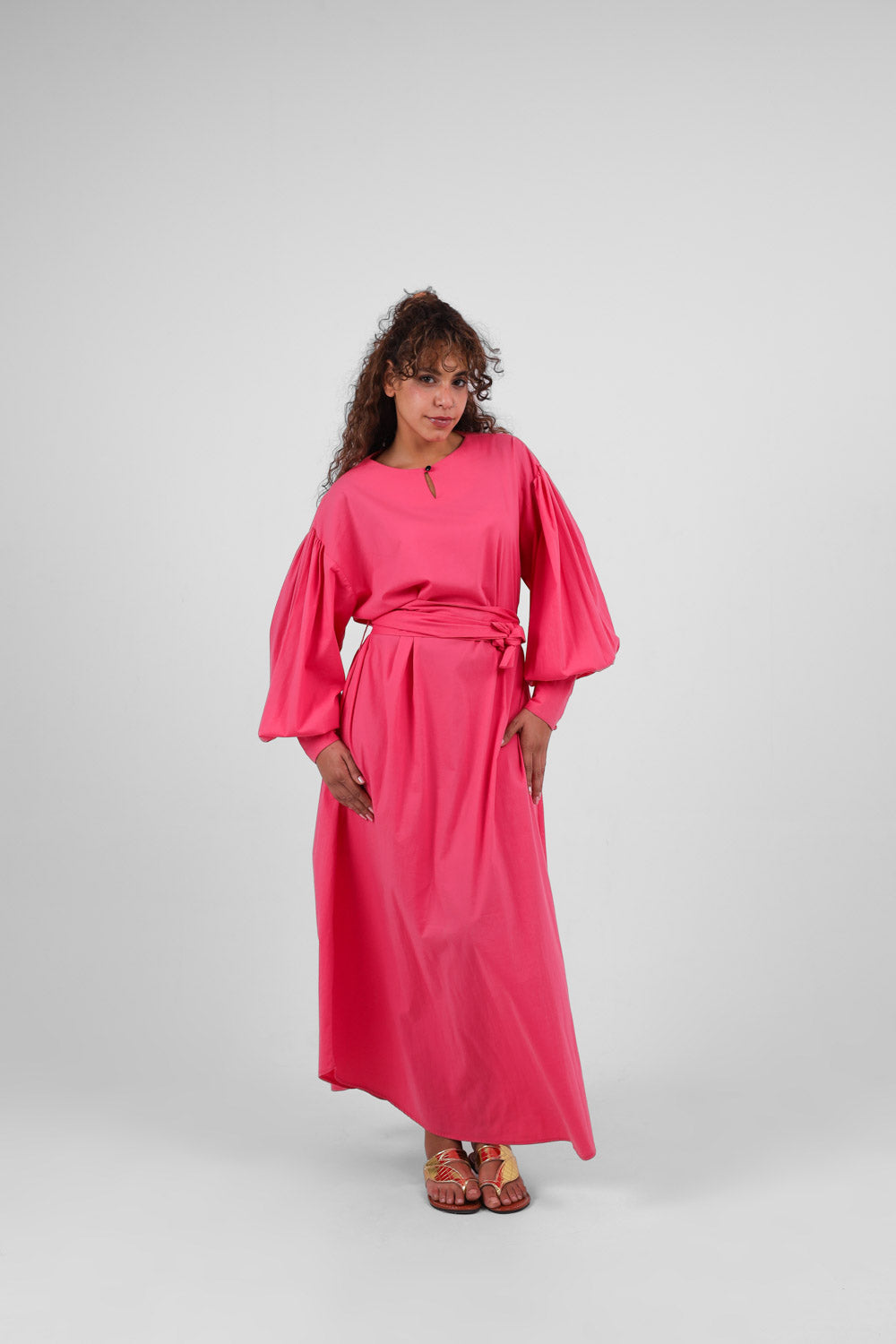 The Puff poplin dress free size