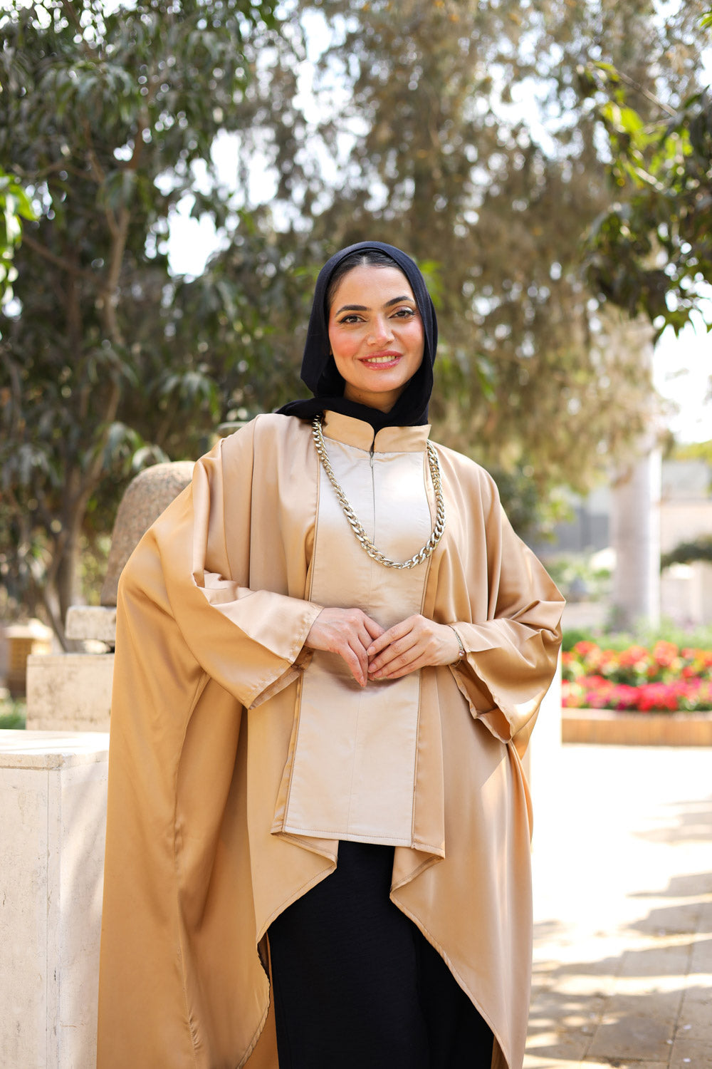 satin cape Blouse .