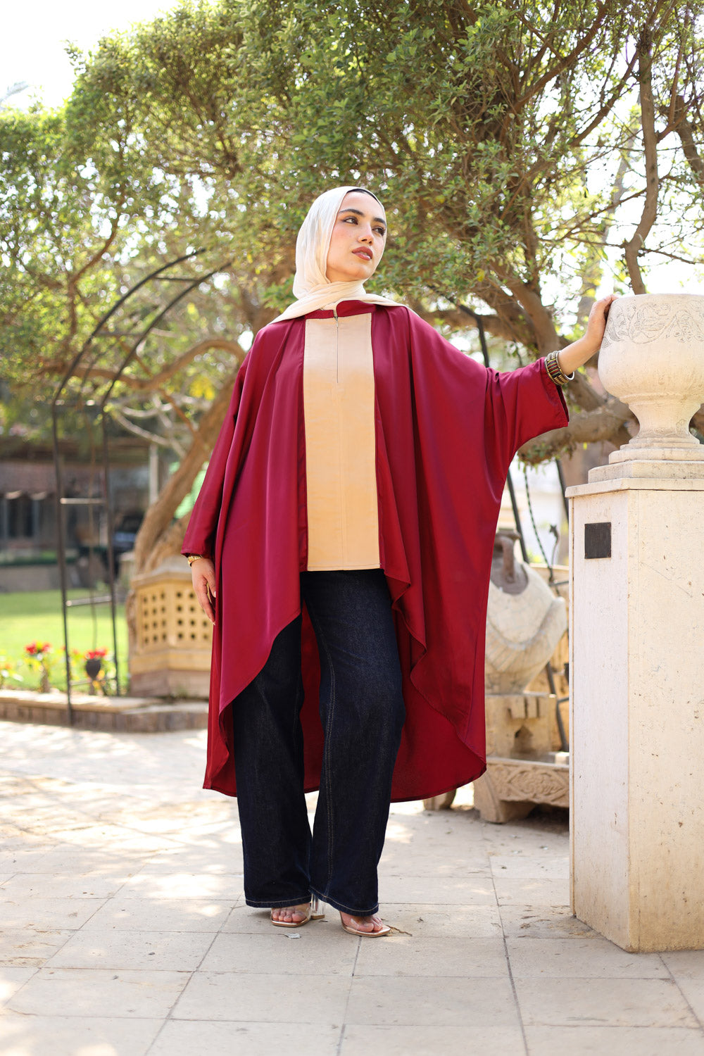 satin cape Blouse
