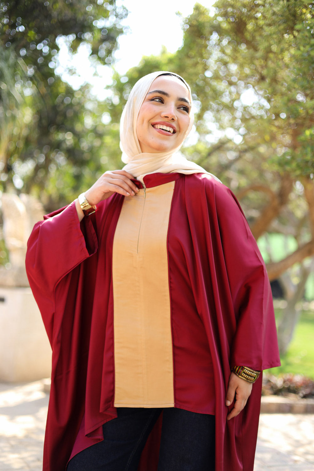 satin cape Blouse