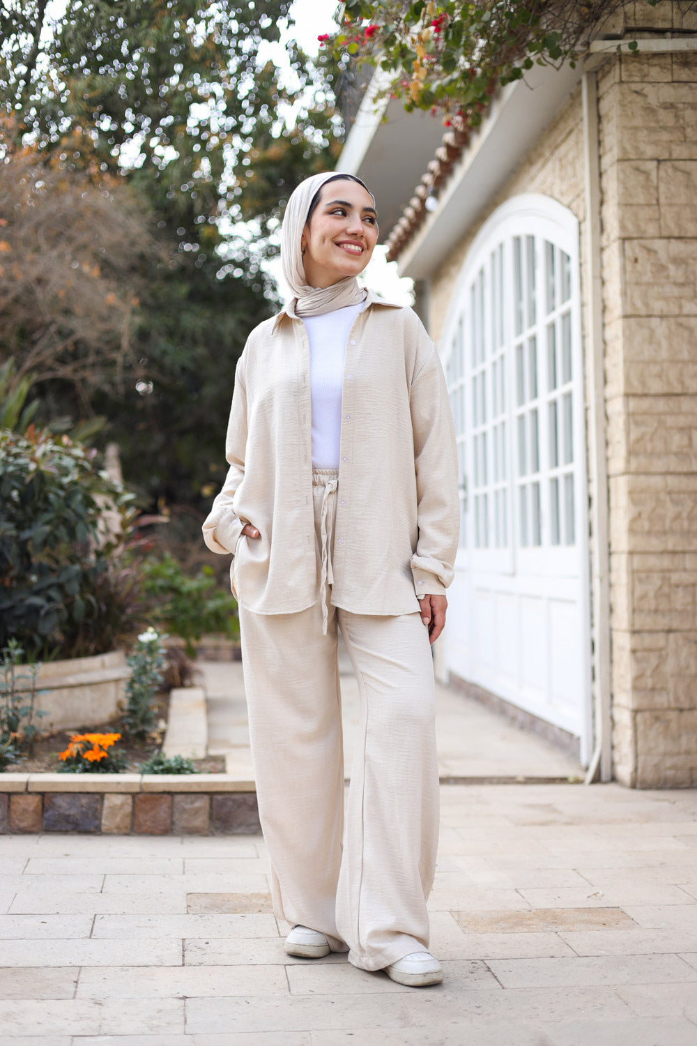 Beige linen shirt