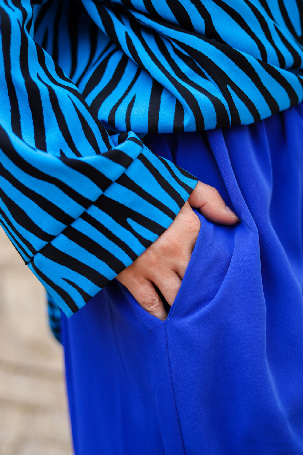 Blue wide leg pants