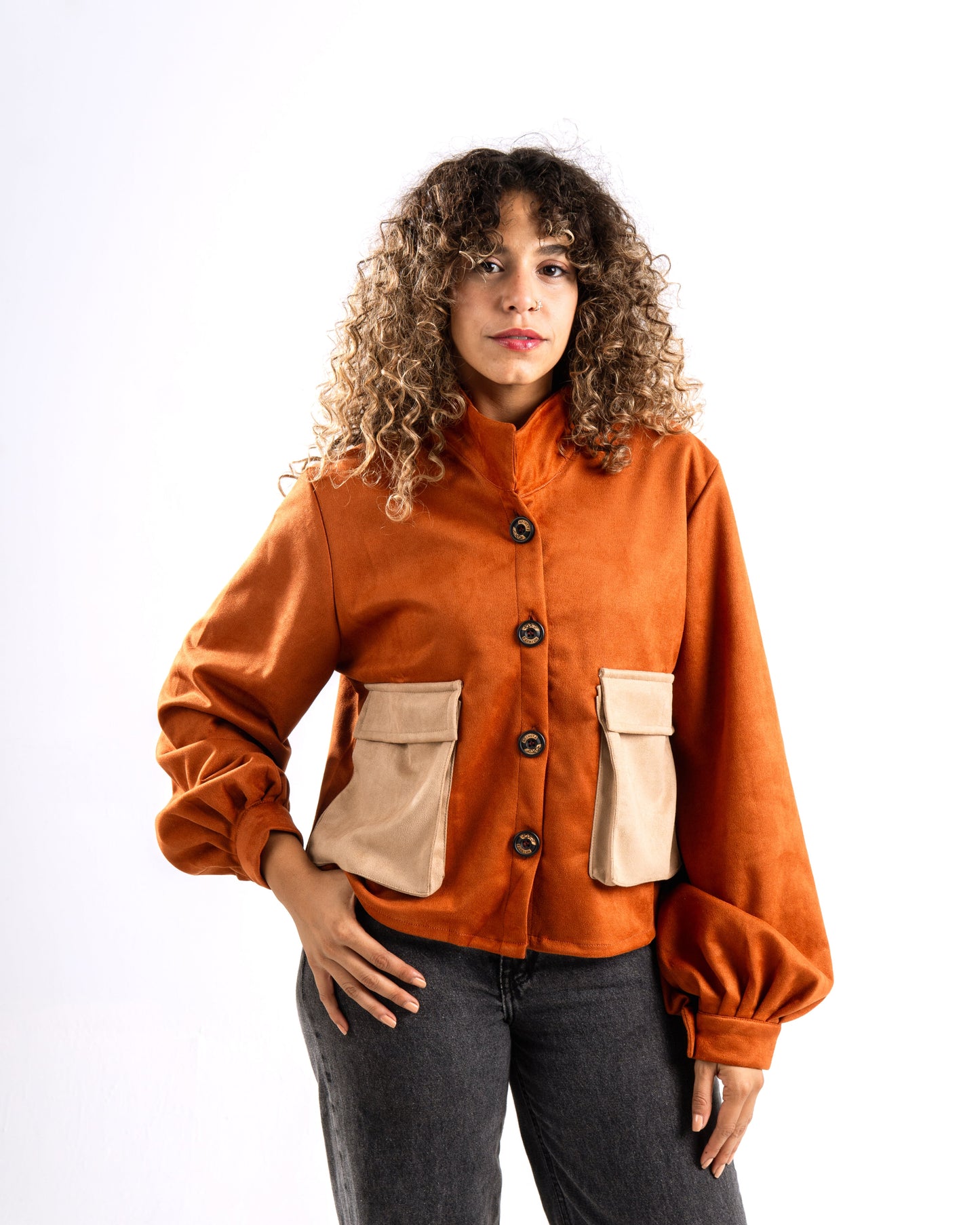 crop suede jacket