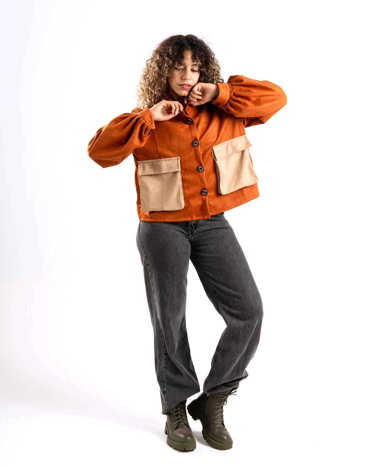 crop suede jacket