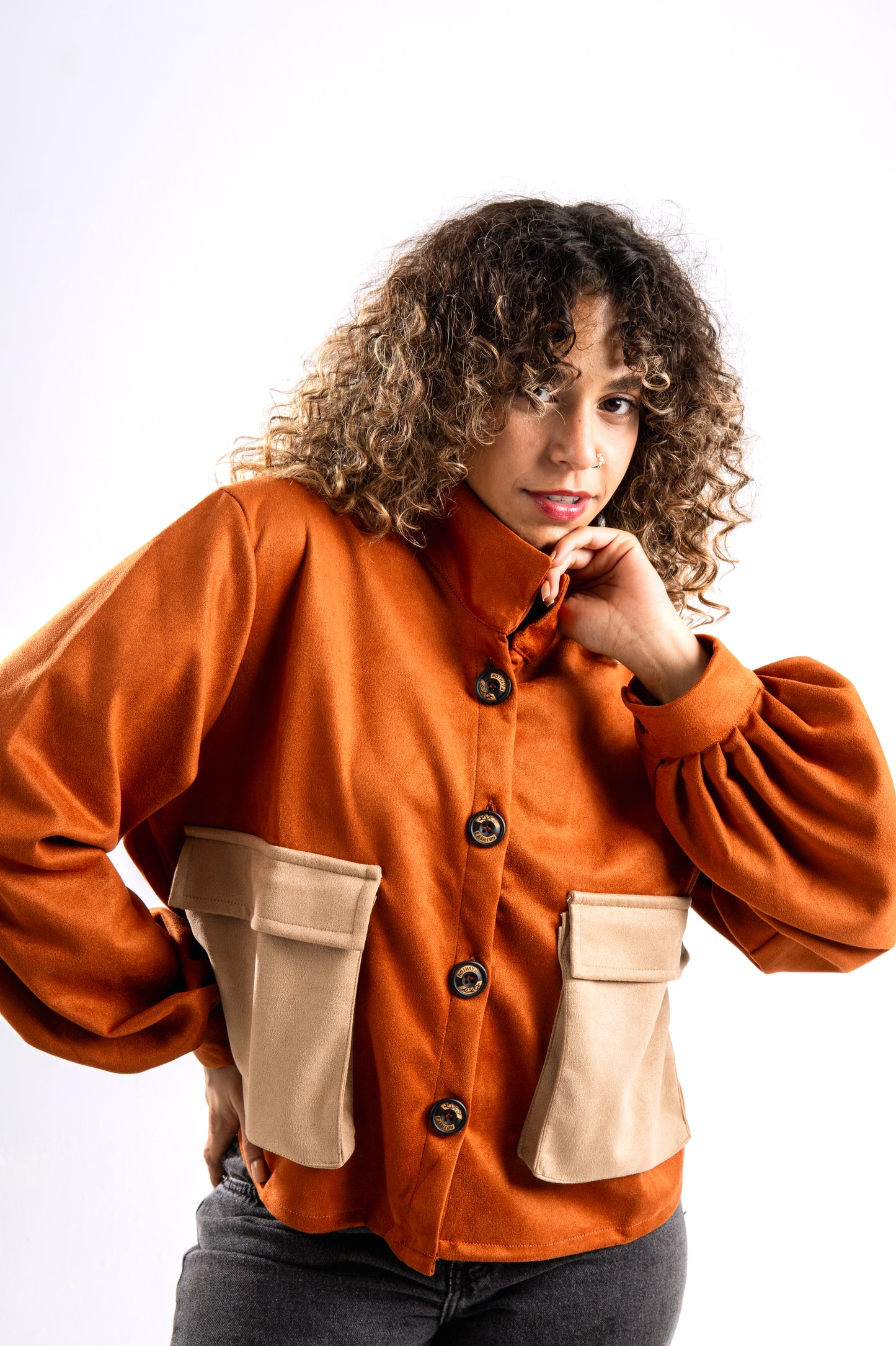 crop suede jacket