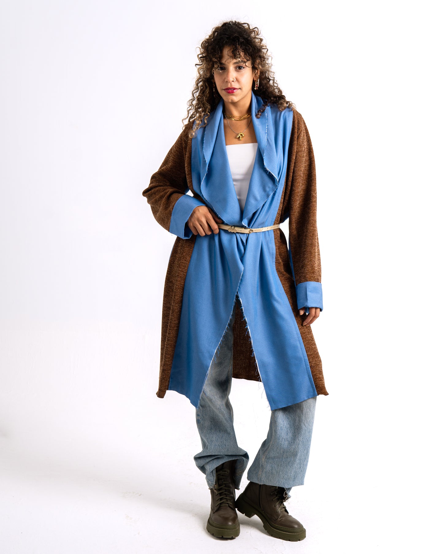 patched cardigan