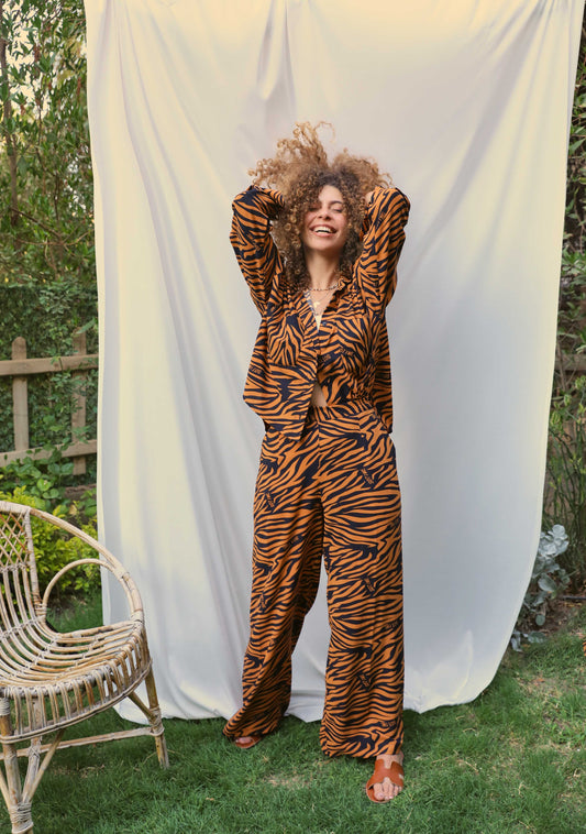 wide zebra pants
