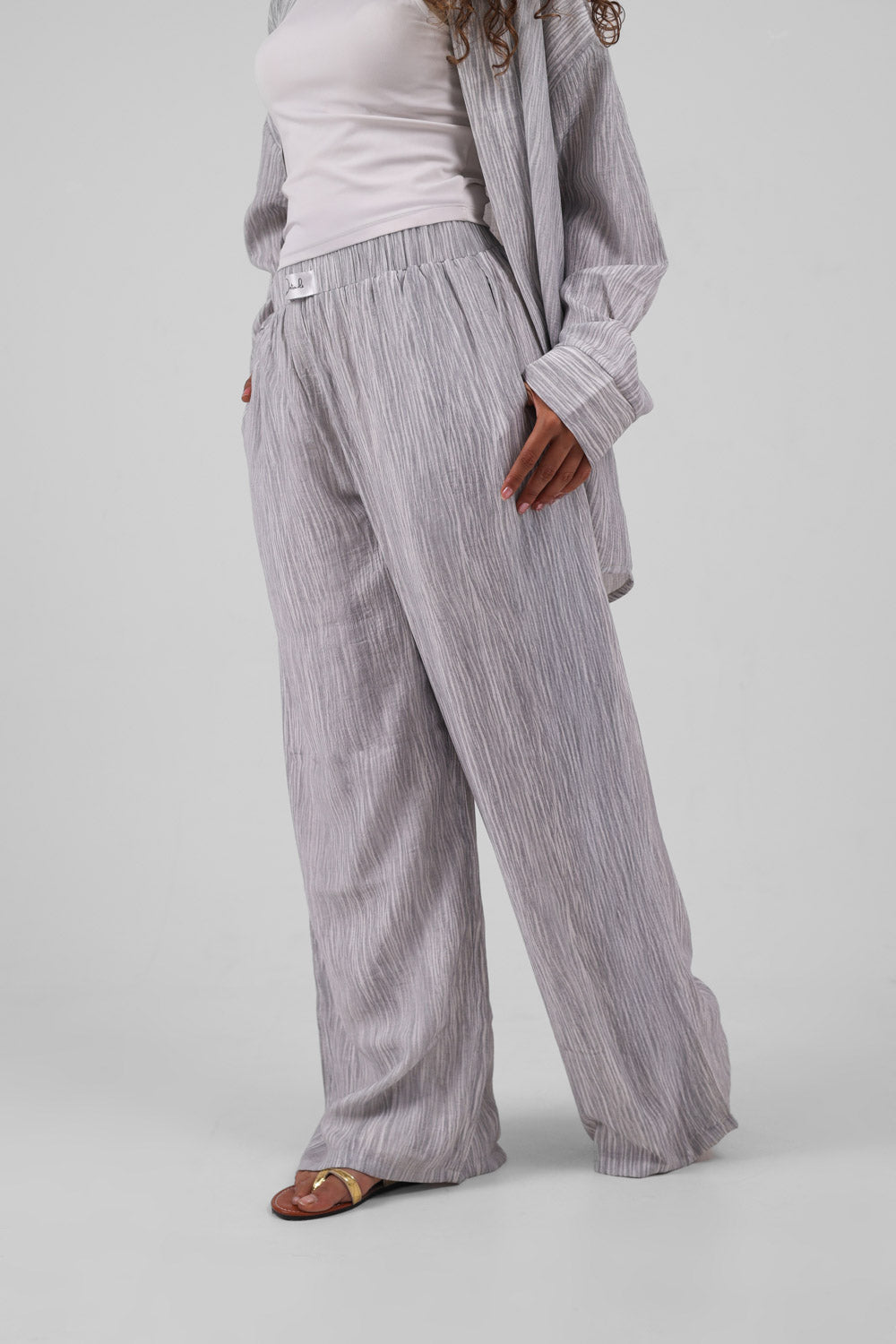 Essentials linen layered Grey pants